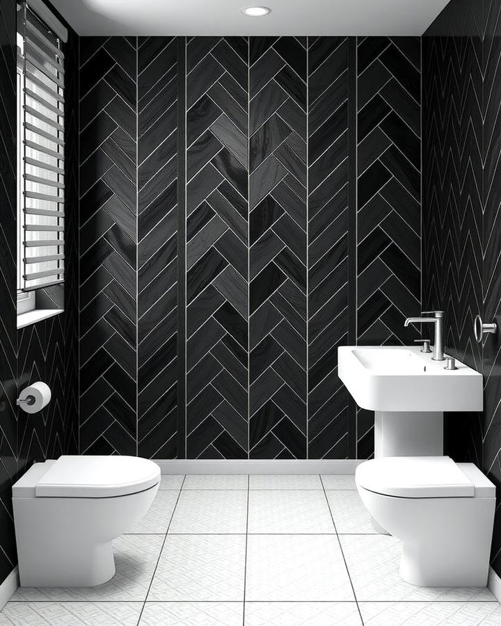 Dark Herringbone Tiles