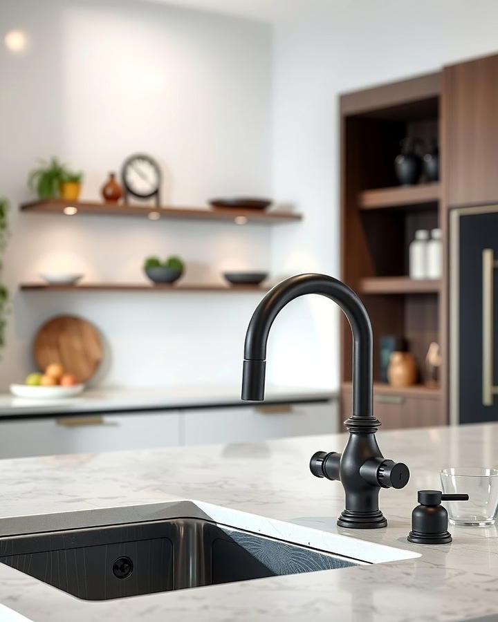 Dark Kitchen Faucets for a Seamless Look