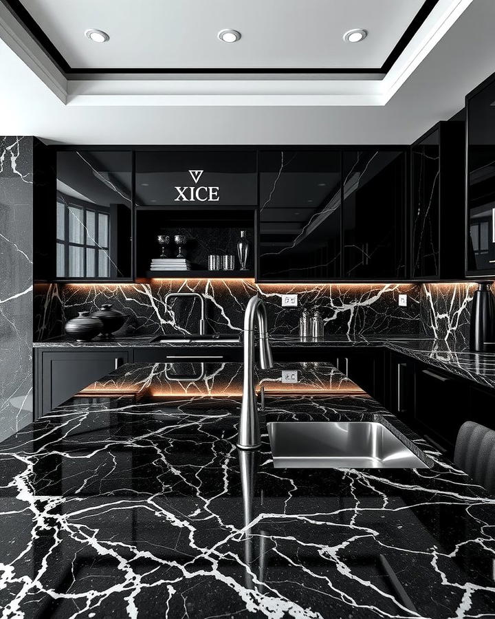 Dark Marble Countertops for Luxury