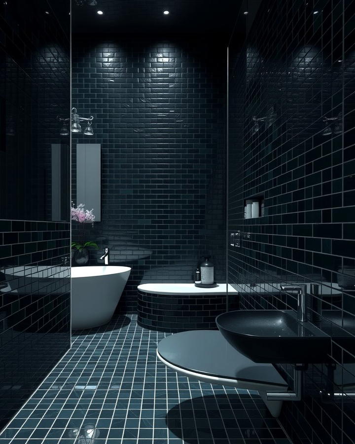 Modern Bathroom Design With Dark Tiles Sleek And Stylish Ideas Modern Bathroom Design With Dark Tiles Sleek And Stylish Ideas