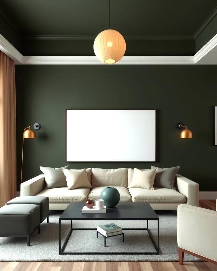 Dark Olive Green Accent Walls