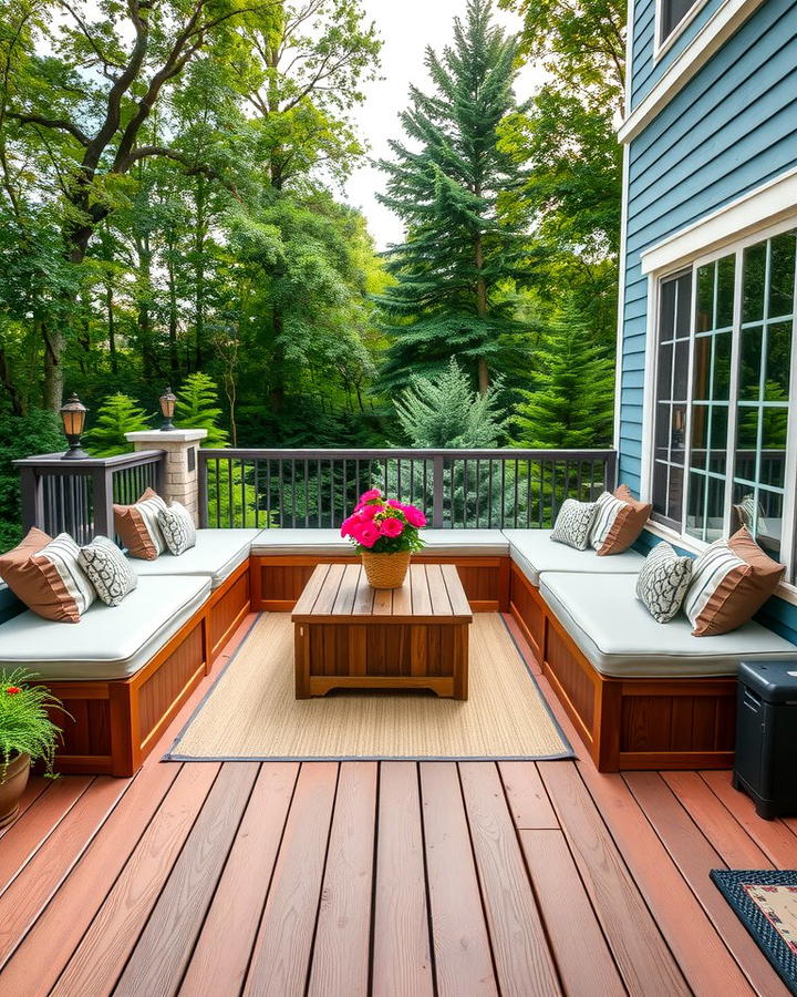 Deck and Patio with Built In Seating