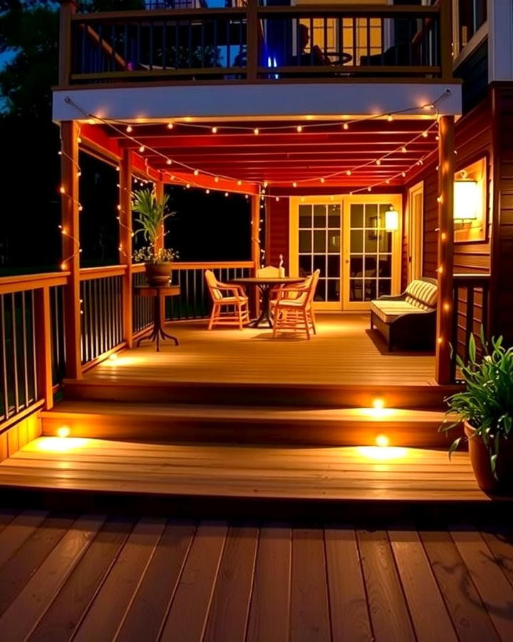 Deck and Patio with Outdoor Lighting