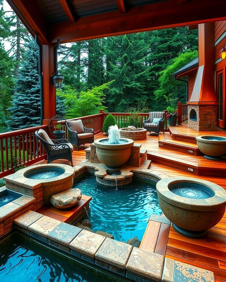 Deck and Patio with Water Features