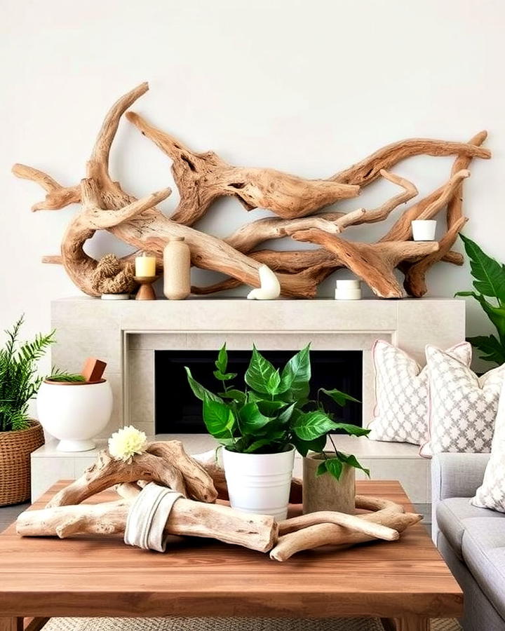 Decorate Living Room With Driftwood