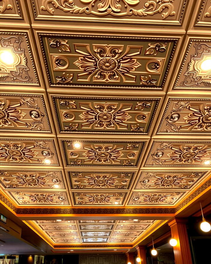 Decorative Ceiling Tiles with Embedded Lights