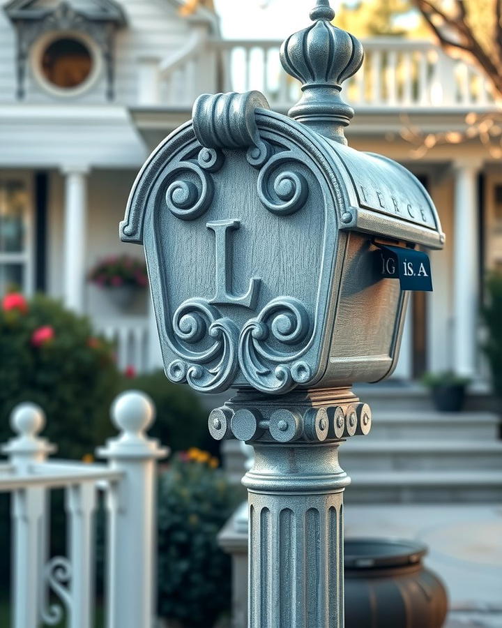 Decorative Scroll Mailbox Post