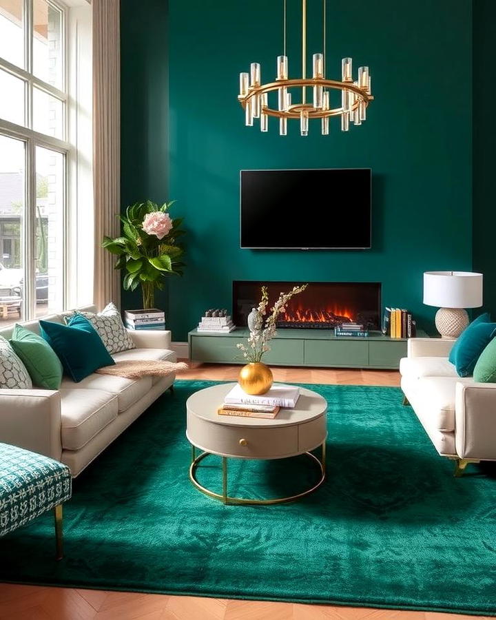 Deep Emerald Green Area Rugs