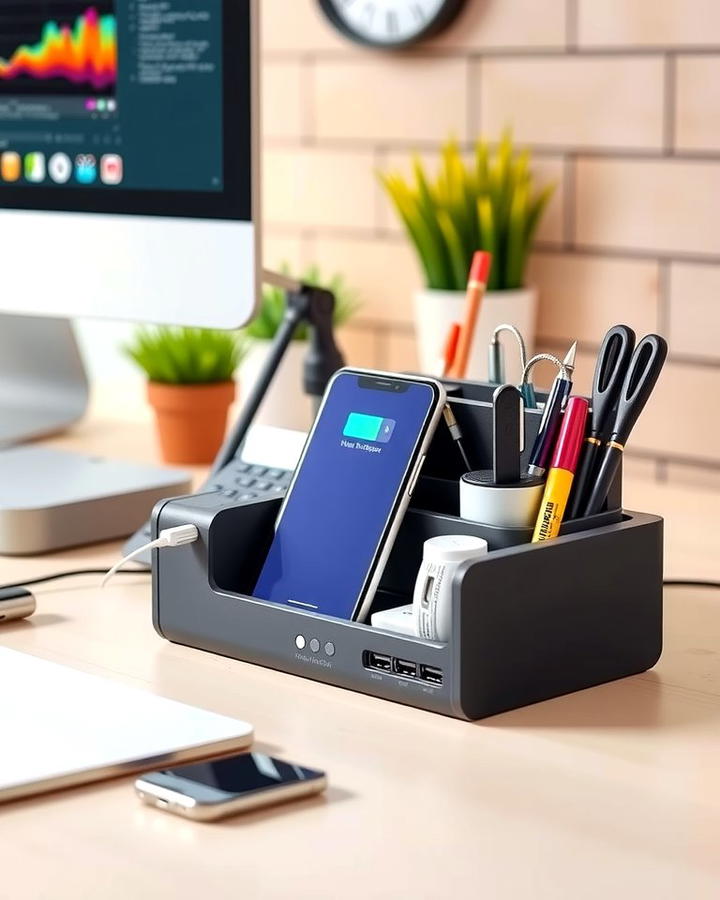 Desk Organizer Charging Station