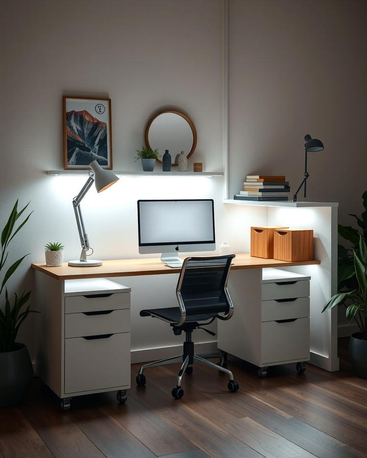 Desk with Built in Lighting