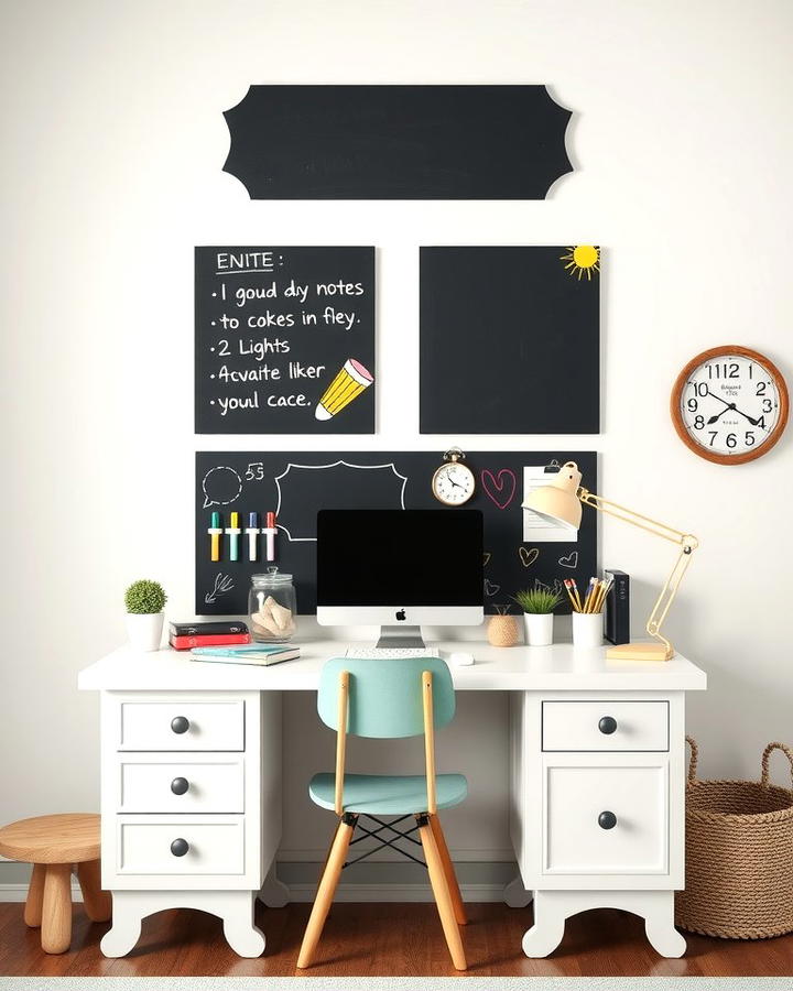 Desk with a Chalkboard Wall