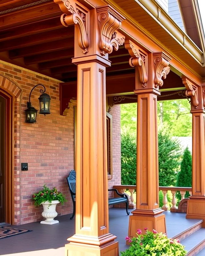 Detailed Wooden Columns