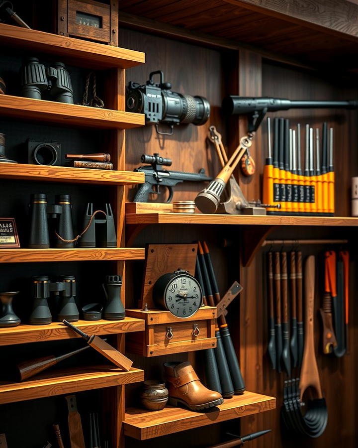 Display Shelves for Hunting Gear