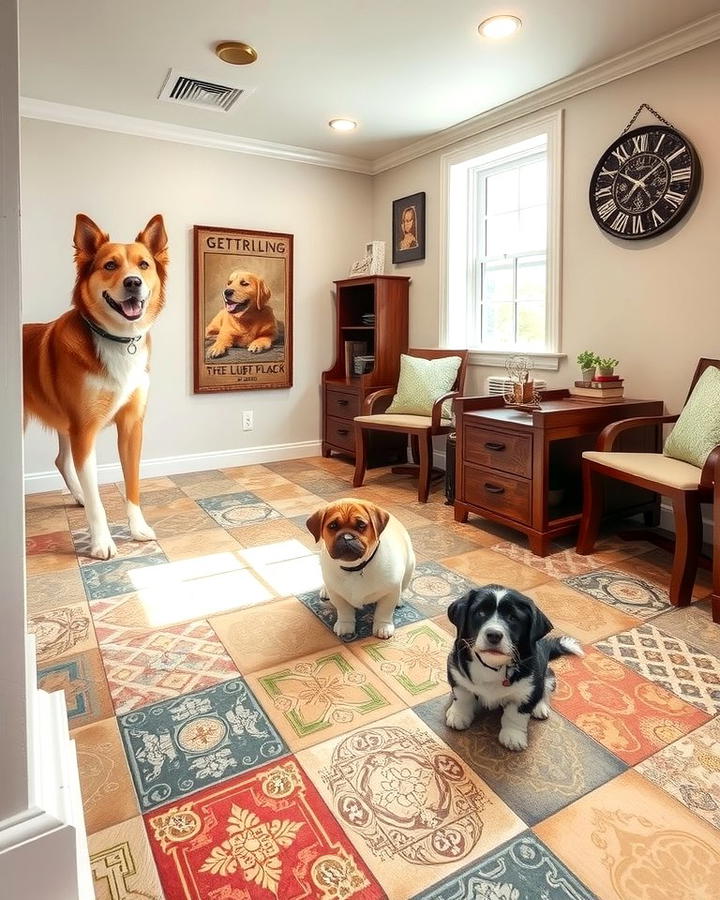 Dog Room with Custom Flooring