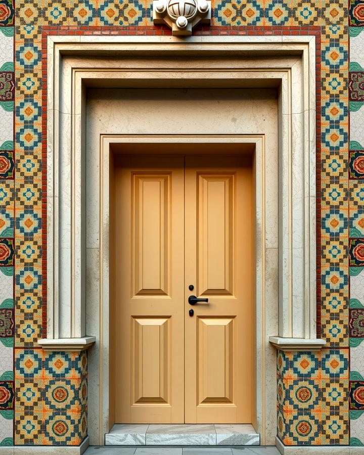 Doors with Mosaic Tile Surrounds