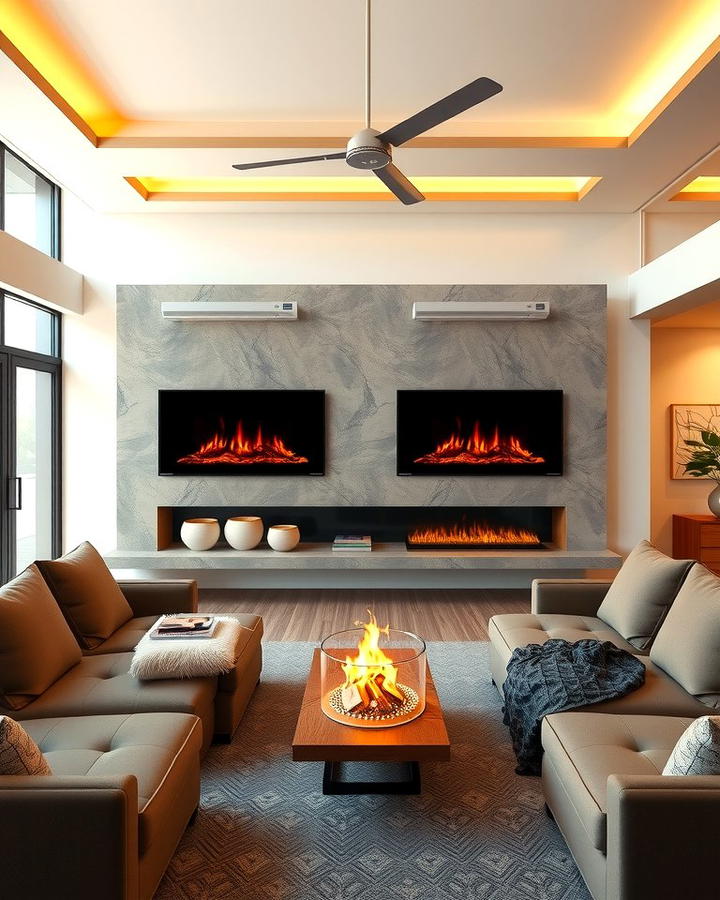 Double Sided Electric Fireplaces 2