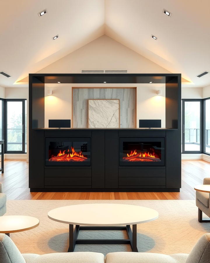 Double Sided Electric Fireplaces