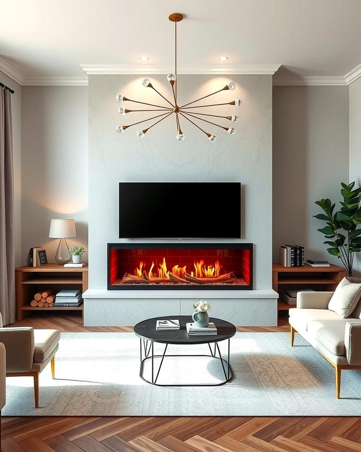 Double Sided Fireplace for Dual Spaces