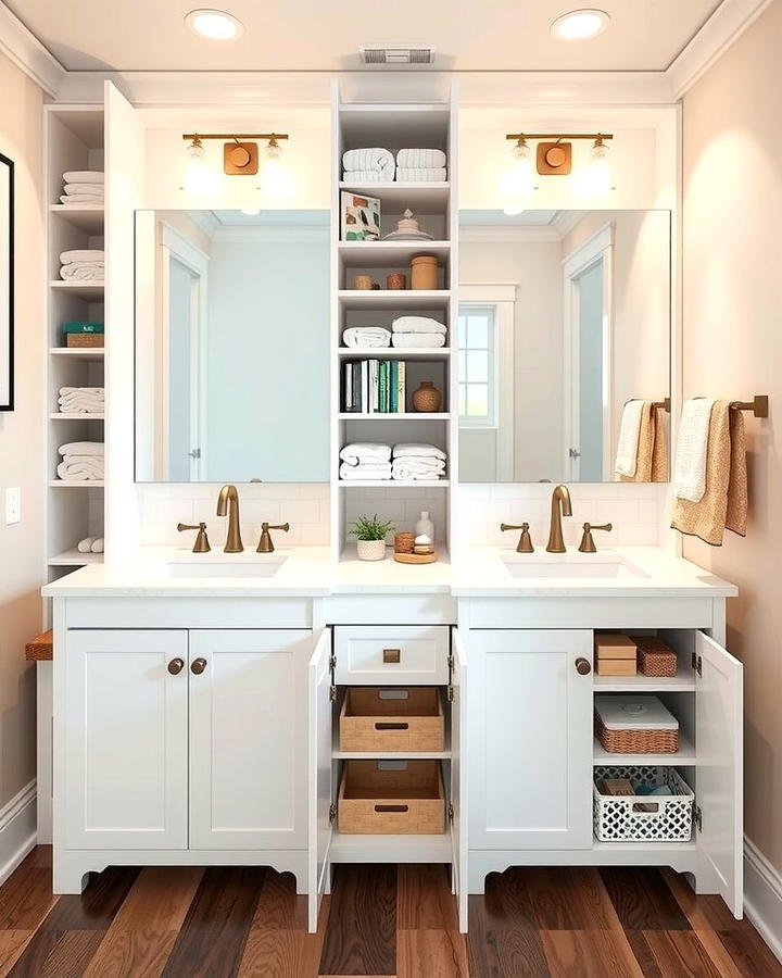 Double Vanity with Custom Storage