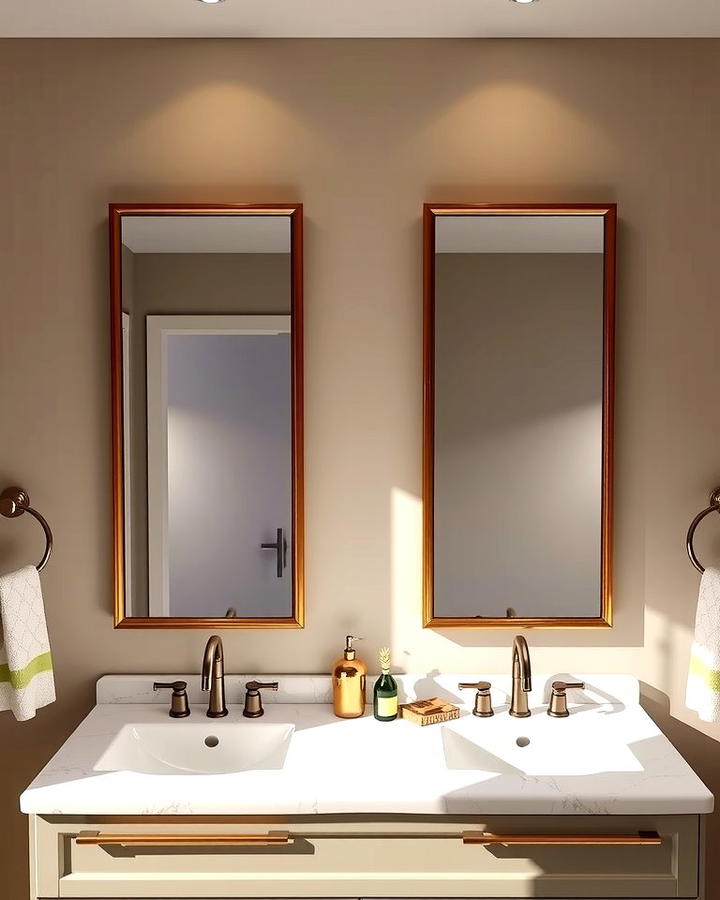 Double Vanity with Dual Mirrors