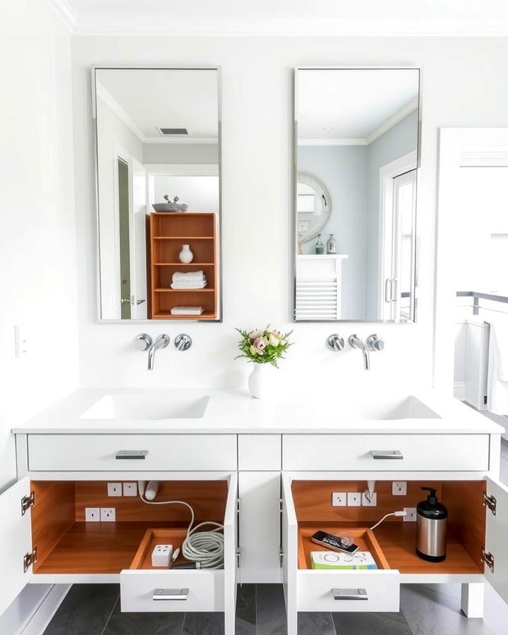 Double Vanity with Hidden Outlets