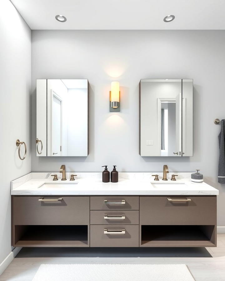 Double Vanity with Quartz Countertops