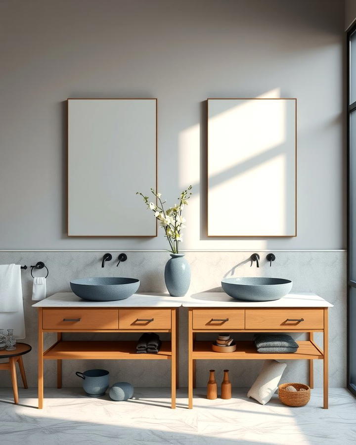 Double Vanity with Vessel Sinks