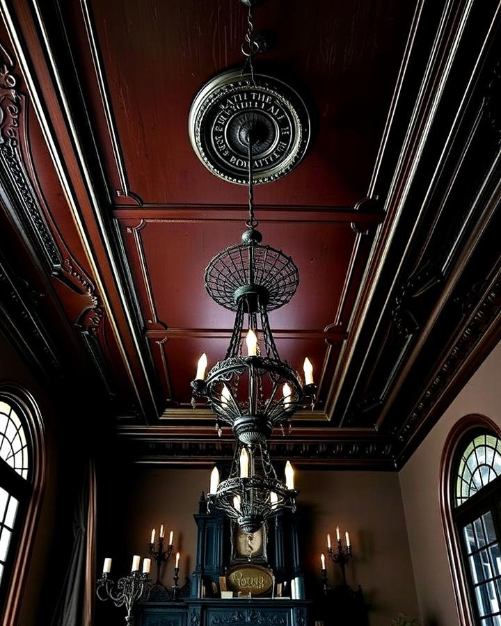 Dramatic Ceiling Gothic Living Rom