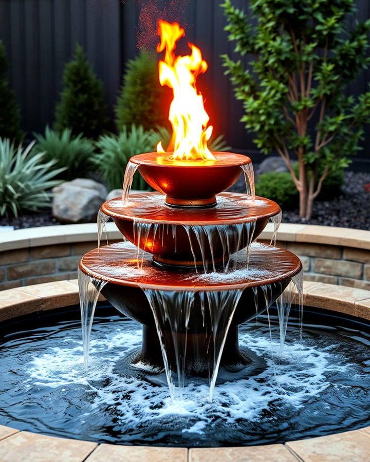Dramatic Fire and Water Fountain