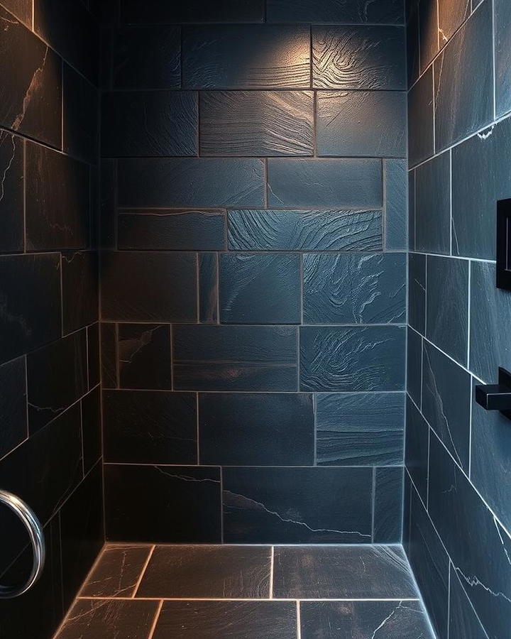 Dramatic Slate Shower Walls