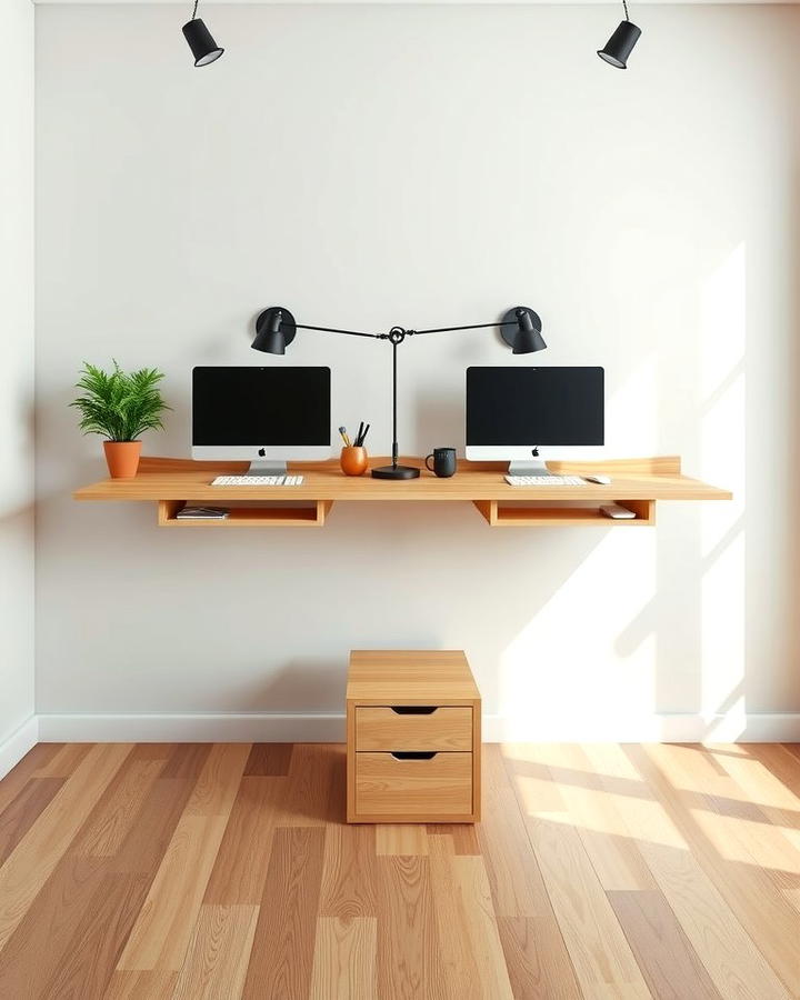 Dual Floating Desks for Shared Workspaces