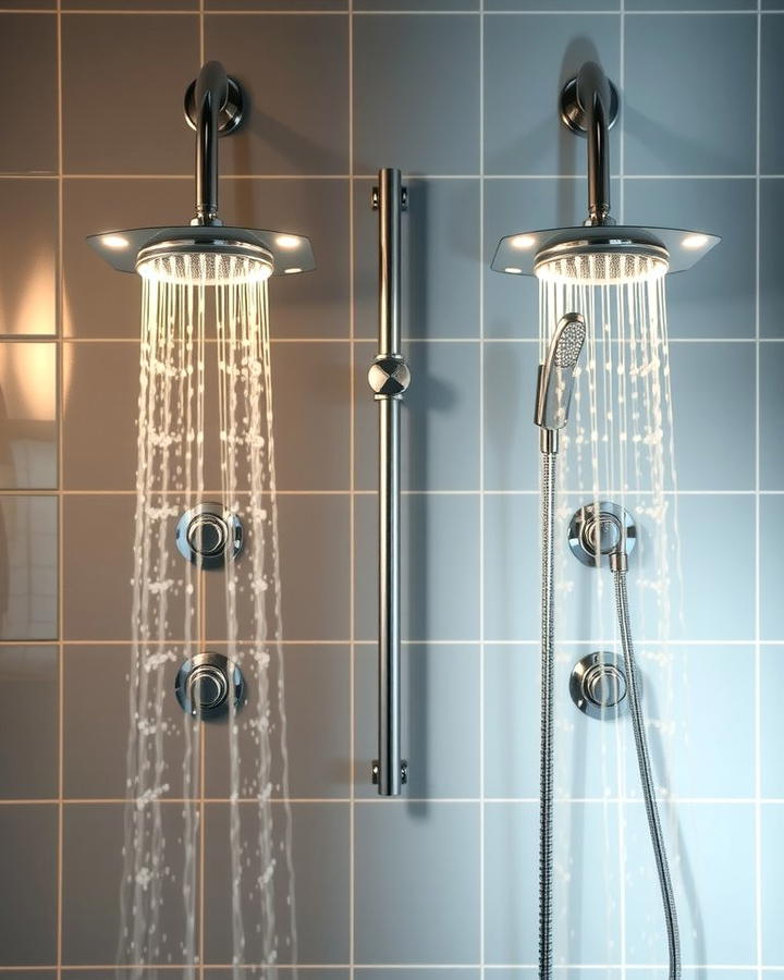 Dual Showerheads with Adjustable Heights