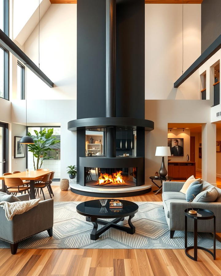 Dual Sided Corner Fireplace