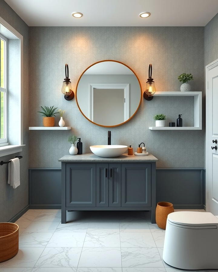 Dual Tone Grey Vanity for Visual Interest