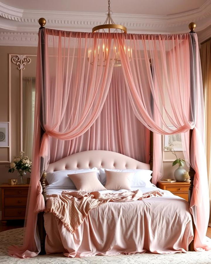 Dusty Rose Bed Canopy