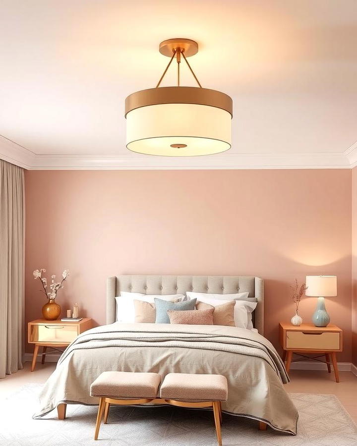 Dusty Rose Ceiling Light Fixture