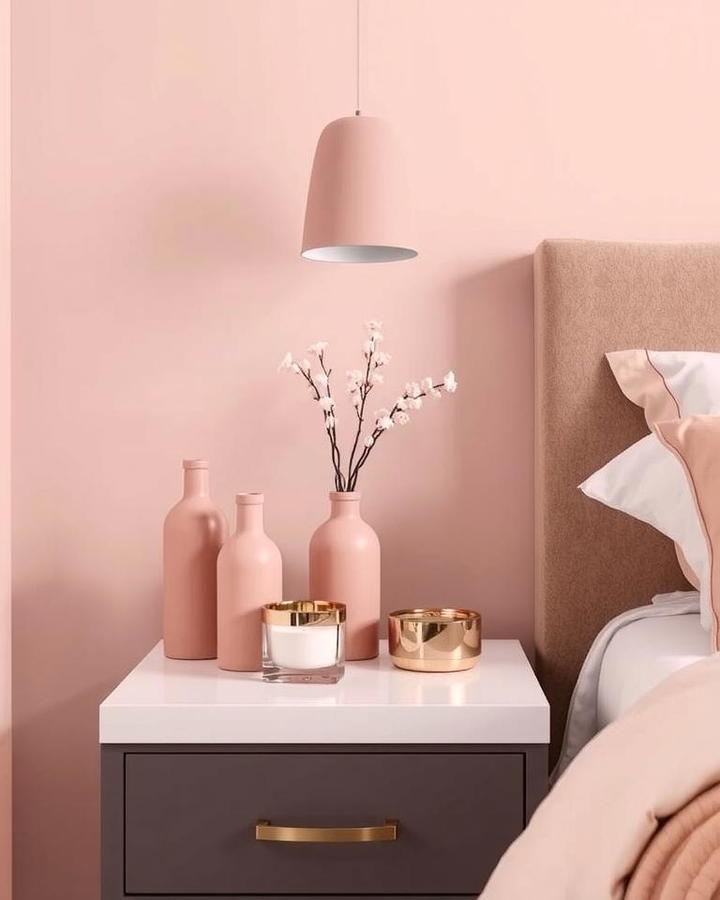 Dusty Rose Nightstand Accessories