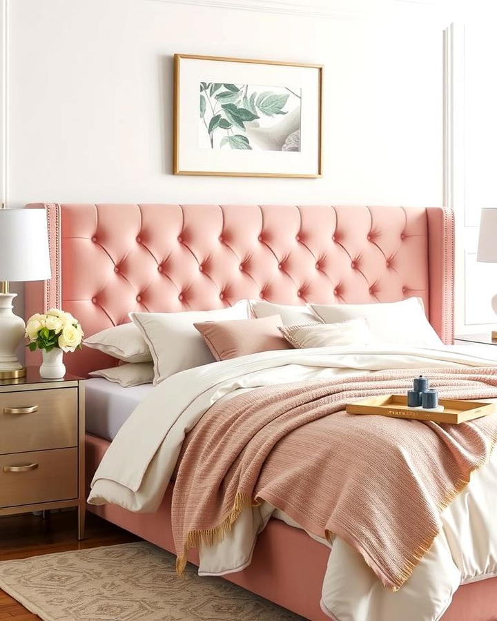 Dusty Rose Upholstered Headboard