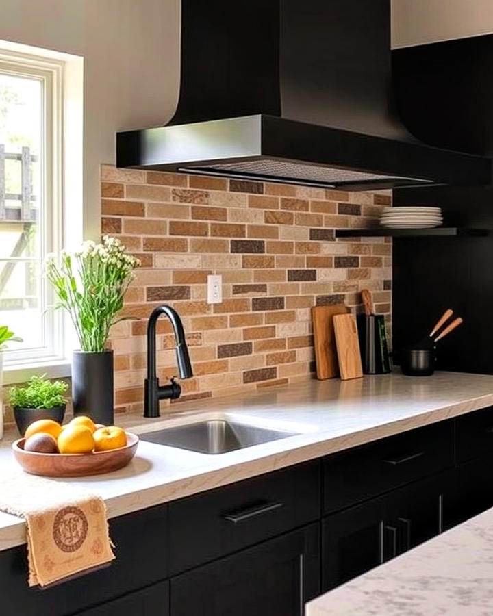 Earthy Backsplash Design for Kitchen