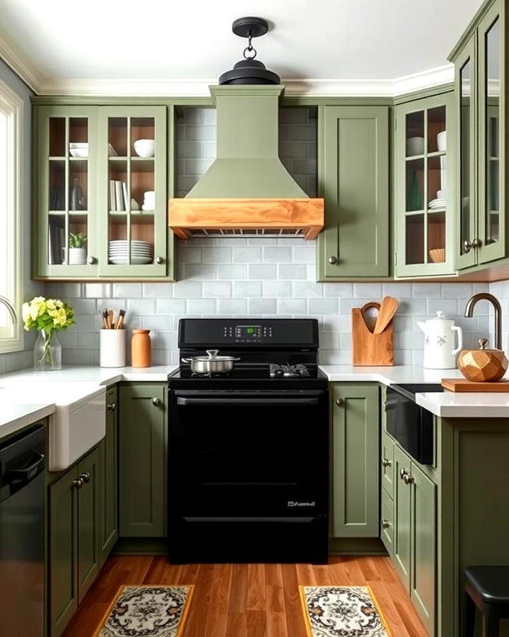 Earthy Green Cabinets