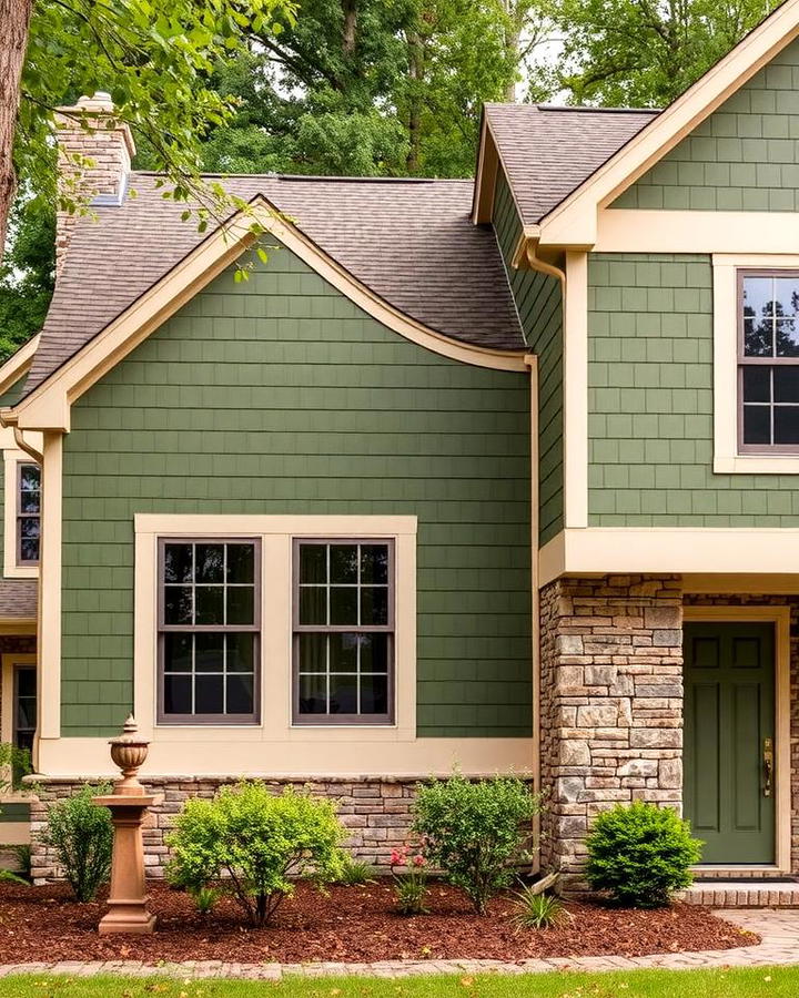 Earthy Green and Neutral Beige Pairing