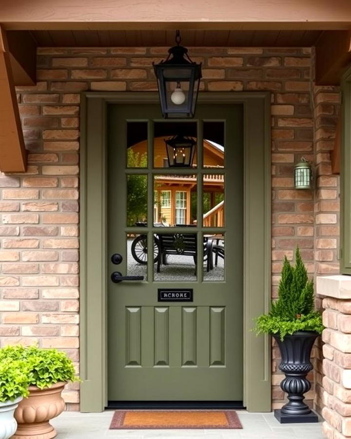 Earthy Olive Green Front Door