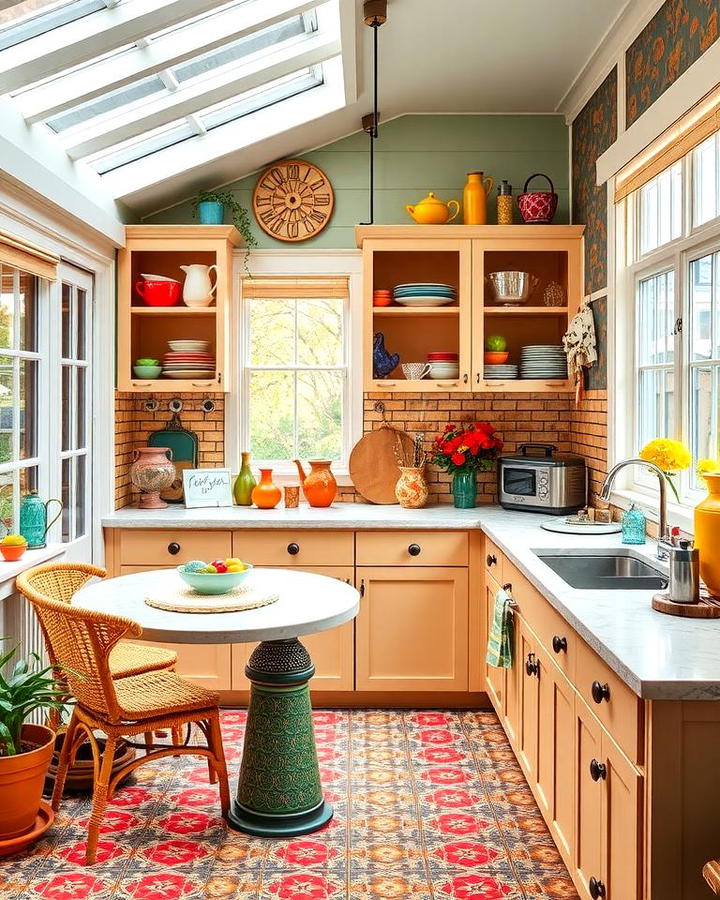 Eclectic Sunroom Kitchen