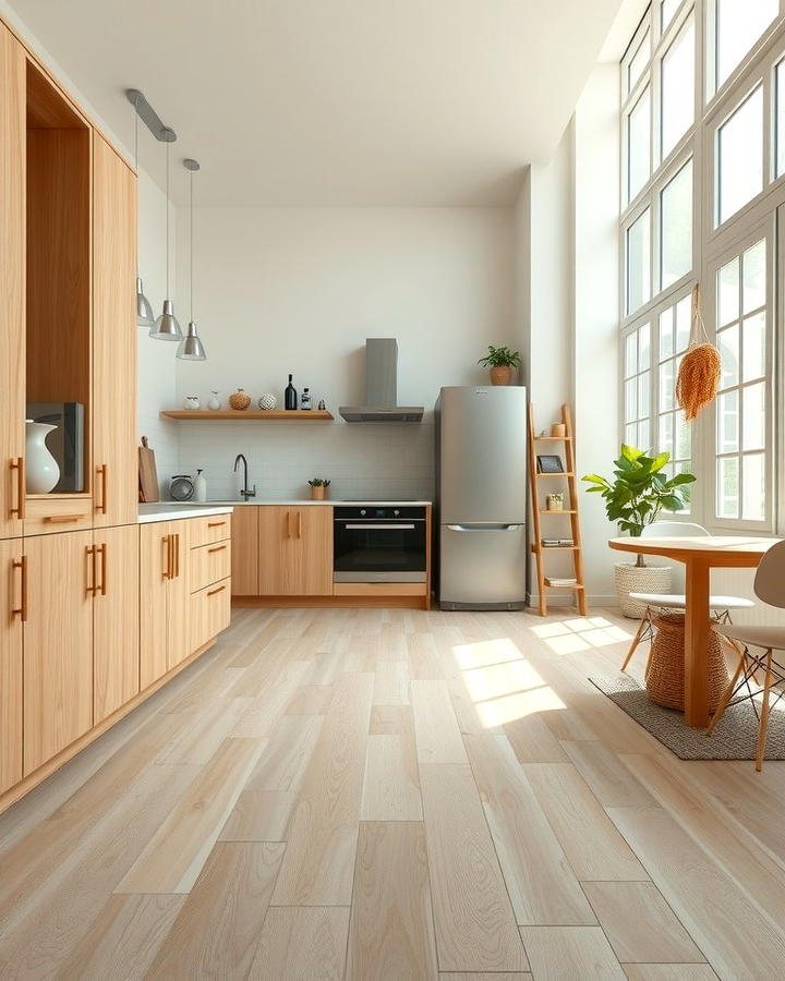 Eco Friendly Kitchen with Light Wood Floors