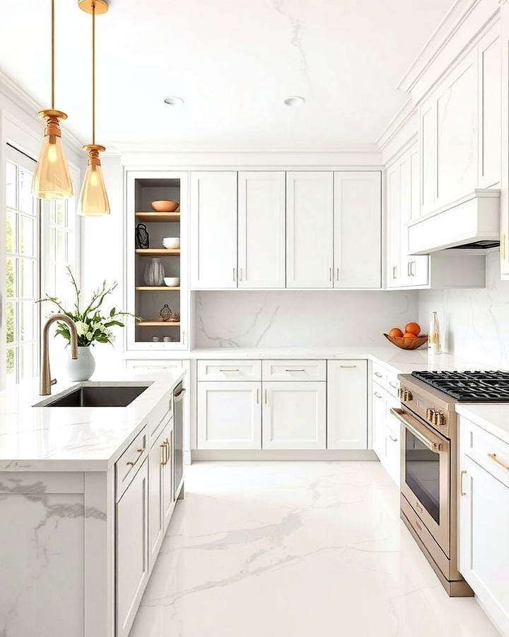 Elegant Bianco Venato Marble Countertop