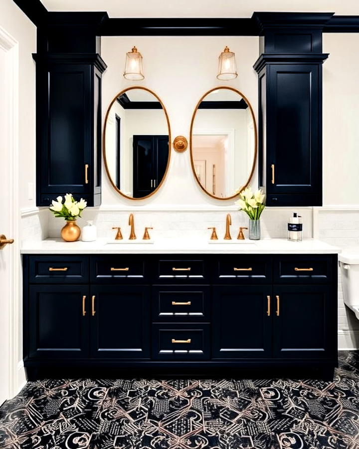 Elegant Navy Blue Bathroom Cabinets