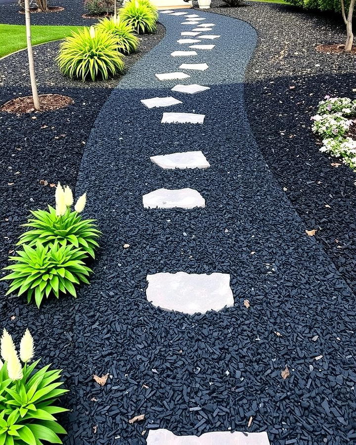 Elegant Pathways with Black Mulch