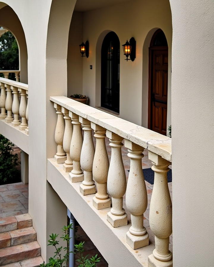 Elegant Stone Baluster Railing