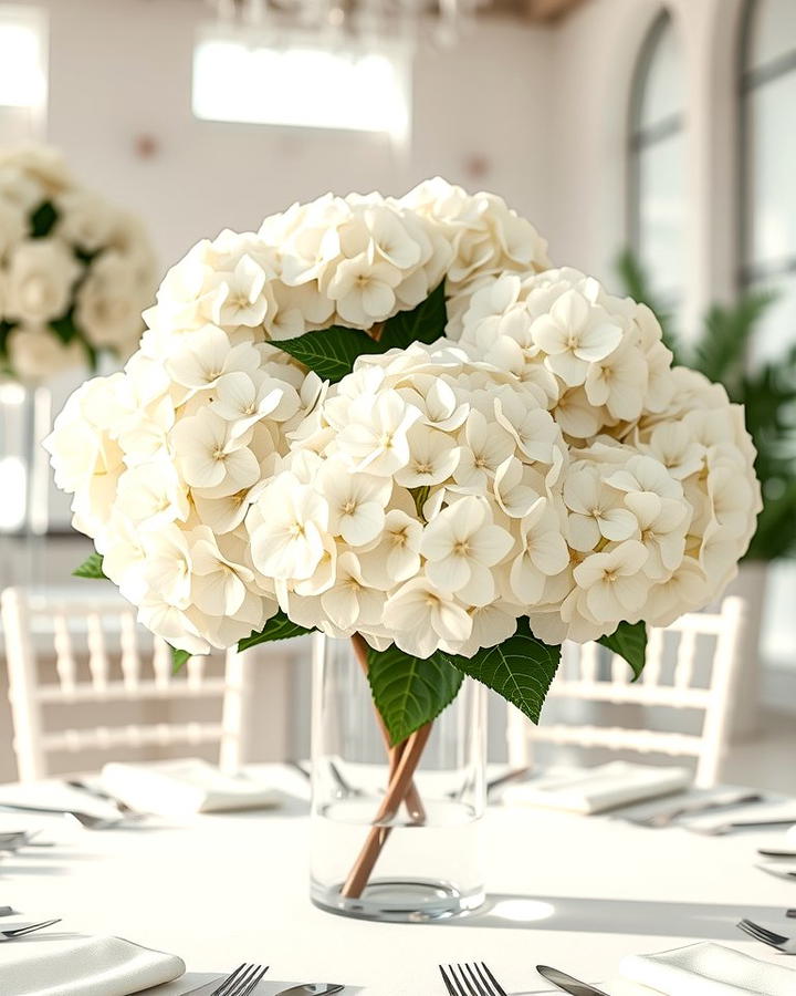 Elegant White Hydrangea Centerpiece