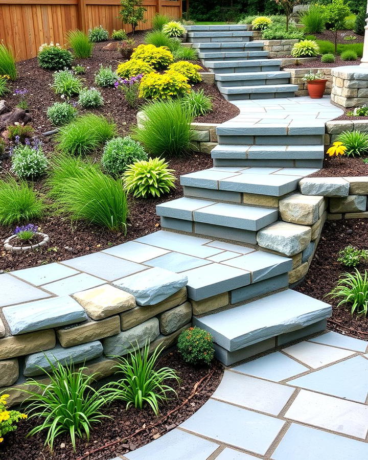 Elevated Bluestone Walkway with Steps